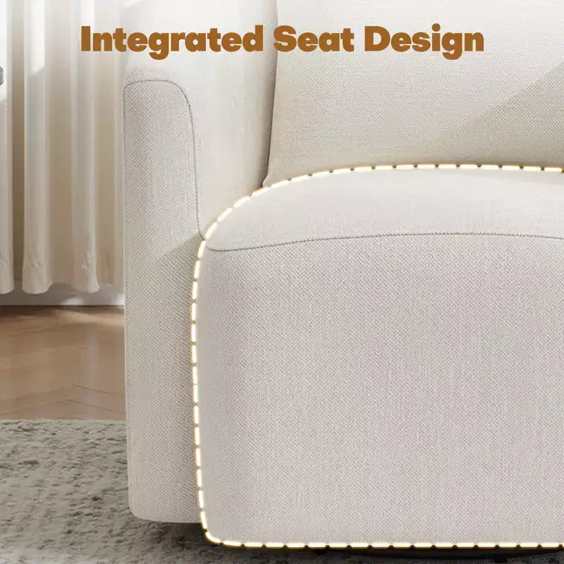Fauteuil pivotant, fauteuil crapaud en chenille avec oreiller