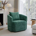 Bekrvio Full Assembled Swivel Accent Chair, Chenille Upholstered Barrel Armchair with Pillow, Cozy Single Sofa Chair for Reading Living Room