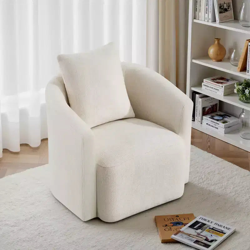 Fauteuil pivotant, fauteuil crapaud en chenille avec oreiller